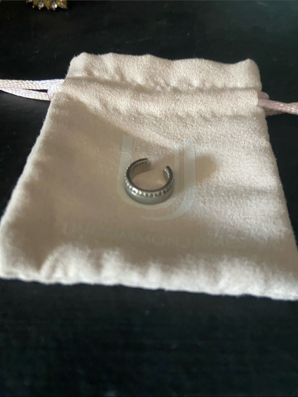 Uncommon James Silver Ear Cuff with Beaded Detail